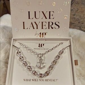 Luxe Layers Silver Anchor Necklace